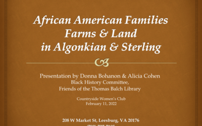 African American Families Farm & Land in Algonkian & Sterling